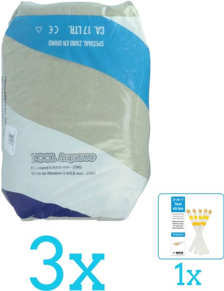 Pool Improve - Summer Fun Filterzand - 25 kg - Volumebundel - Filterzand - 3-delig