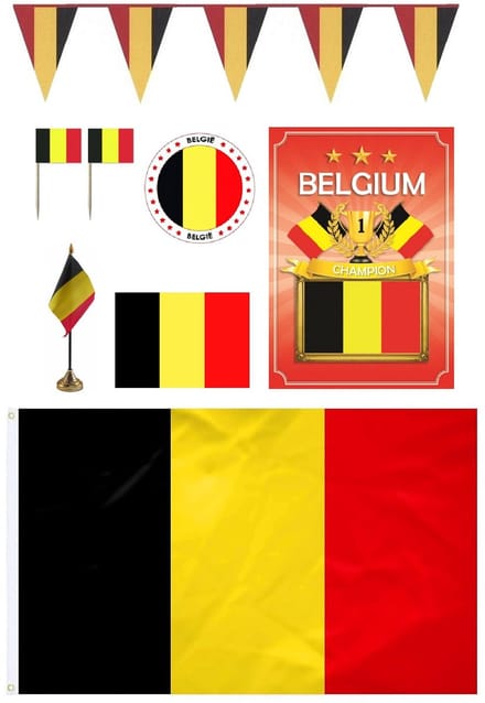 België Viersiering pakket - Zwart / Geel / Rood