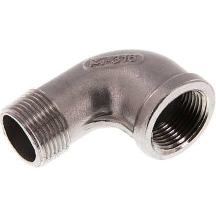 3/4'' NPT x 3/4'' NPT F/M RVS L-Fitting 90graden 16 Bar