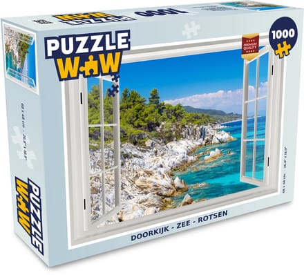 Puzzel Doorkijk - Zee - Rotsen - Legpuzzel - Puzzel 1000 stukjes volwassenen