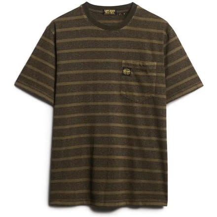 Superdry - Getextureerd gestreept T-shirt met borstzak - Heren - T-shirts