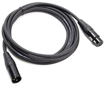 DMX-kabel 3-polig XLR vrouwelijk naar 3-polig XLR mannelijk | 0,5 m