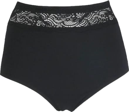 J&C dames tailleslip met kant - microfiber - Kanten vrouwen onderbroek - Elastisch - Zwart / L