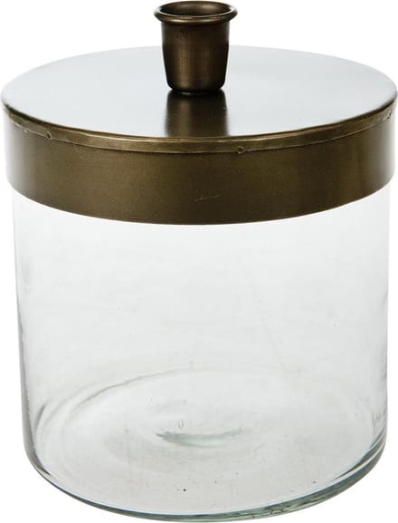 Kaarsenstandaard  goud met glas potje