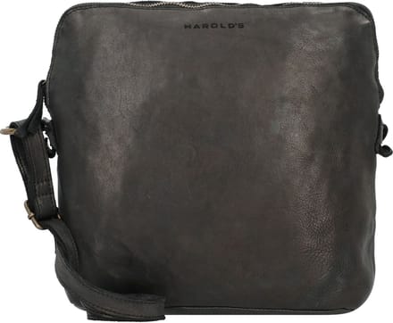 HAROLD'S Leren Schoudertas Submarine Postbag Upend Black Zwart
