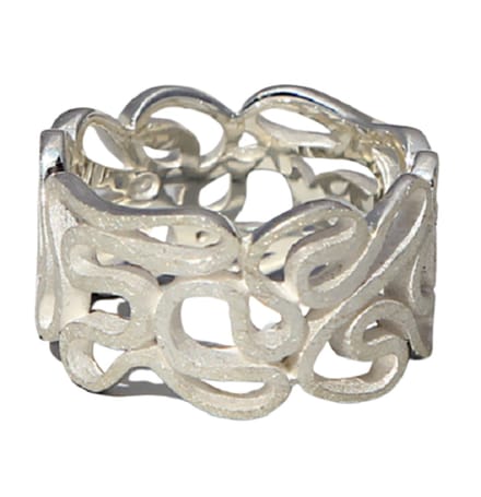 Schitterende Zilveren Brede Ring Lint 19.00 mm. (maat 60) model 9 Carmen