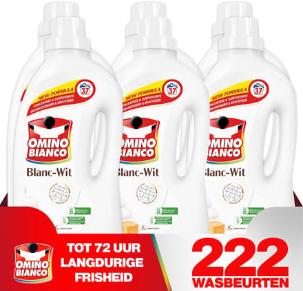 Omino Bianco Blanc - Vloeibaar wasmiddel - Voor witte was - 6 x 1.48 L - Geconcentreerd