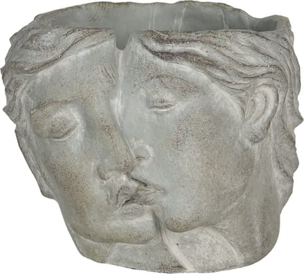 Bloempot voor Binnen – Grijs – Rustieke Pot – 16x14x13 cm – Steen – Vrouwenmotief