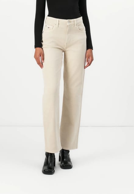 Tommy Jeans | 5 pocket | High Slim Straight ‘Layla’ | Ecru | Maat 29-34