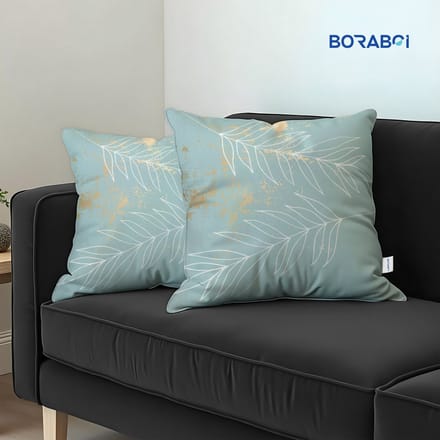 Boraboi® Luxe Decoratieve Kussenhoezen set van 2 , Zachte Suède Touch 40x40cm -(Groen,Goud,Wit)