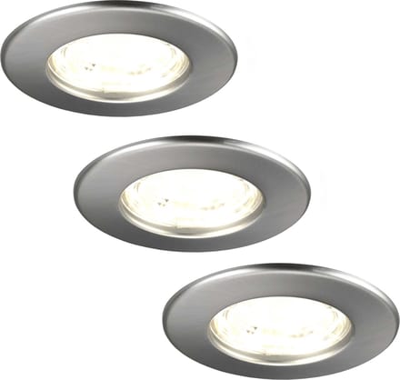 Ledvion - 3X LED Inbouwspot - Dimbaar - 5W - 2700K - Ø84mm - IP65 - RVS