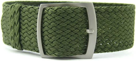 Premium Braided Perlon Strap - Geweven Perlon Horlogeband - Groen 18mm