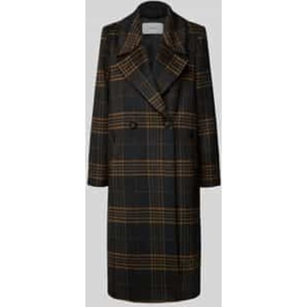 Maxi Blazer Mantel in Gemêleerd Wol met Prince de Galles Motief Dames COMMA
