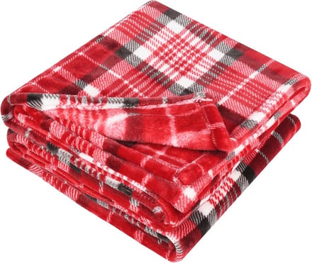 Geruite Plaid - Zachte Deken - Gezelligheid Thuis - Omkeerbaar Ontwerp - 150 x 130 cm - Rood