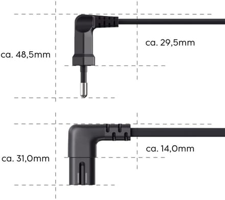 Hama Stroomsnoer met 90°stekker 5m zwart