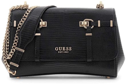 GUESS schoudertas Leona Convertible Xbody Flap Black zwart