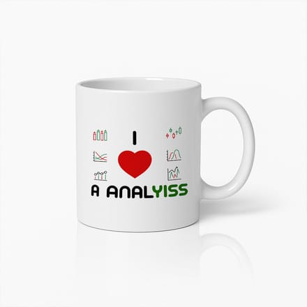 Data-analist Koffiemok – Ik Hou van Analyse Grappig Statistische Grafieken Ontwerp