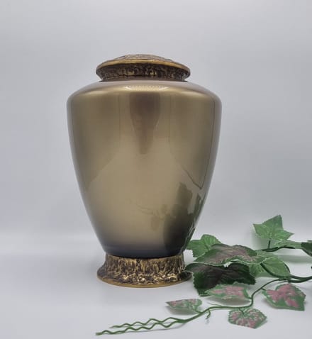 Urn - Glas - Messing - Goud/Bruin - Glans - 3,5 liter - Urn voor as - GM02