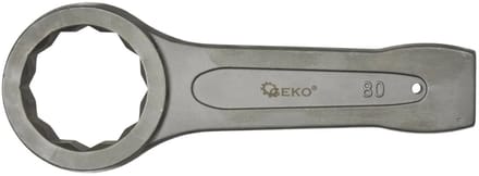 GEKO Ring Slogging Steeksleutel - 80mm - Zware Constructie - 12-Punts - Chroom-Vanadium Staal