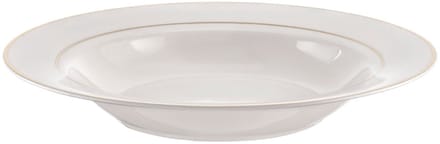 Ambition Aura Silver Serie - Porseleinen Soepbord - 23 cm - Wit - Zilver