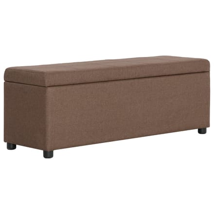 vidaXL - Bankje - met - opbergvak - 116 - cm - polyester - bruin