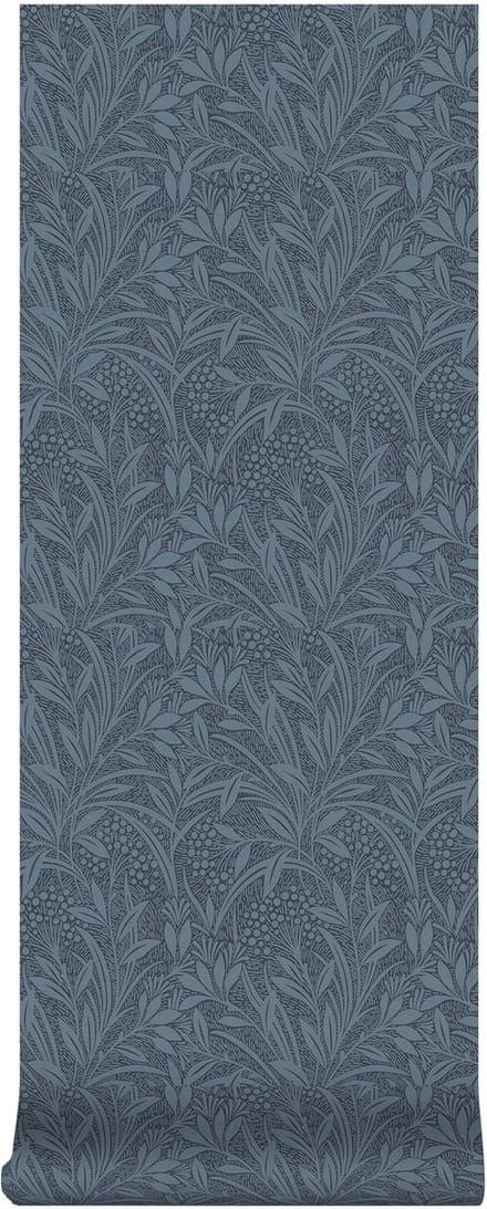 Laura Ashley Barley Behang - Planten - 10mx52cm - Blauw