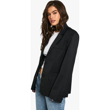 boohoo Dames Tailored Oversized Slouchy Blazer | Zwart | Maat: 36