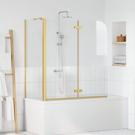 vidaXL - Douche - Omheining - Goud - 120 - x - 68 - x - 130 - cm - ESG - Glas - en - Aluminium