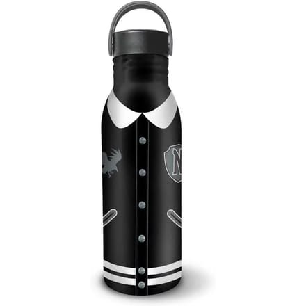 Karactermania - Wednesday - Varsity - Drinkfles - Waterfles - Drinkbus - Bidon - Zwart