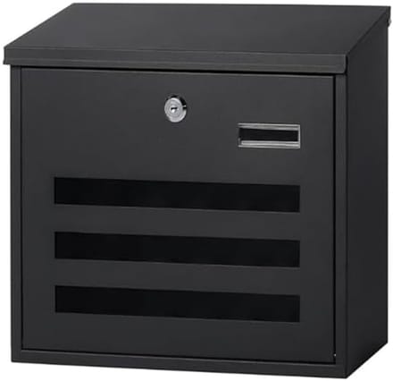 Wandbrievenbus - Postbak - Veilige Post Opslag - Afsluitbaar Staal - 34 x 10 x 32 cm - Zwart