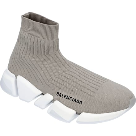 Dames Balenciaga Speed 2.0 Sneaker in Grijs met Witte Zool