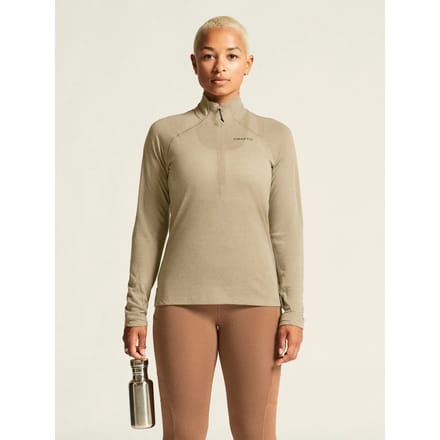 Dames ondershirt met lange mouwen 1/2 rits Craft Wool