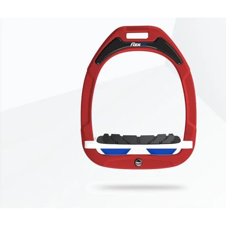 Ultra Grip Inclinatie Stirrup Rood/Wit/Blauw Flex-On Green Composite