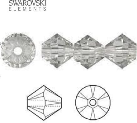 Swarovski Elements, Xilion Bicone (5328), 8mm, crystal silver shade, 24 stuks