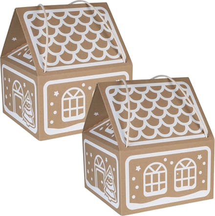 Kerstcadeauverpakking, huis met witte opdruk 30x30x35 cm