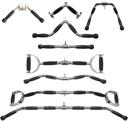 Roeibar - T-bar V-bar - Krachtraining - Ergonomisch buigontwerp - One size - Zwart
