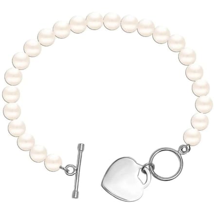 Damesparelarmband met hartbedel, 925 sterling zilver BIPU023