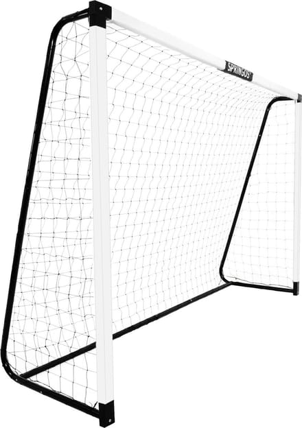 Springos Voetbaldoel | Staal | Voetbal | Trainen | 300 x 200 x 90 CM | Wit/ Zwart