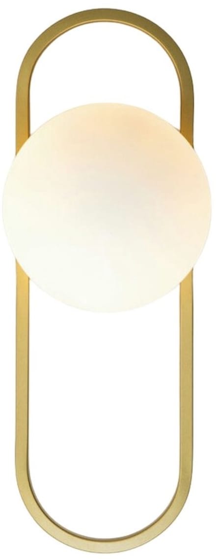 Kosilum - Belisto - Wandlamp - Messing en wit - Metaal en glas