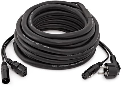 XLR en EU IEC Combinatiekabel van Gear4music, 20m