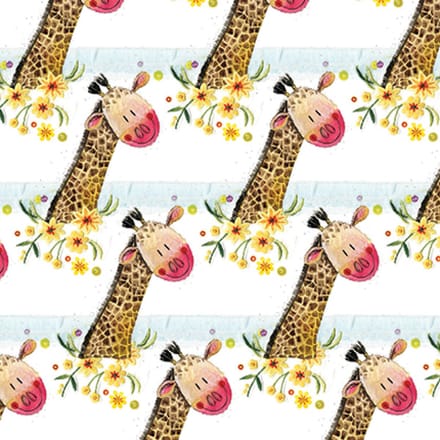 Alex Clark GIRAFFE FOLDED GIFTWRAP- Cadeauverpakking met labels Giraf