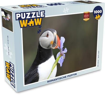 Puzzel Romantische puffin - Legpuzzel - Puzzel 1000 stukjes volwassenen