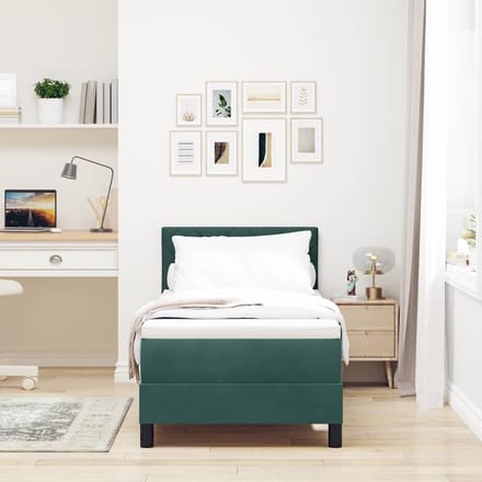 vidaXL - Boxspring - bed - met - hoofdeinde - Donkergroen - 80 - x - 200 - cm - Fluweel