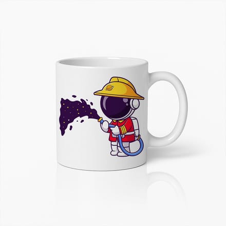 Astronaut Brandweerman Mok – Uniek Ruimteheld Koffiebeker Ontwerp