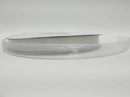 Organza lint 10 mm x 50 m - Kleur : wit
