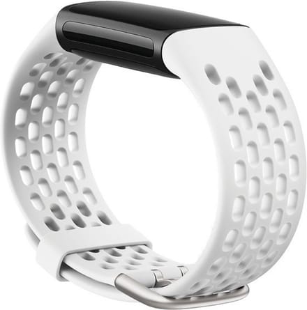 KELERINO. Siliconen bandje geschikt voor Fitbit Charge 5 - Sport - Wit