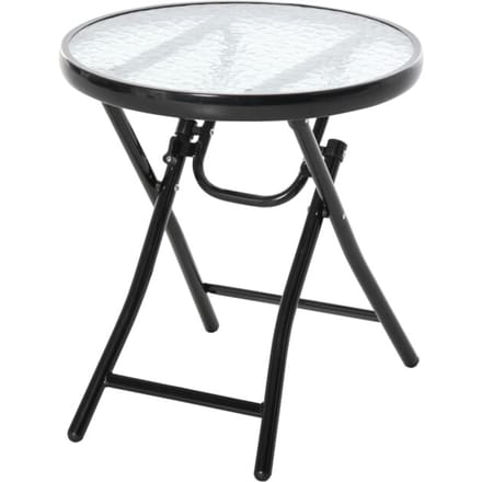4goodz Bistrotafel Rond met Glasplaat 45 cm - Zwart