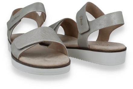 Metallische Sandalen met klittenbandsluiting voor dames s.Oliver