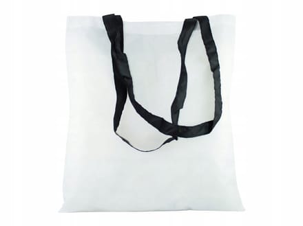 Ruime Witte Shopper Tas 38x42 cm met Zwarte Handvatten - Durzaam