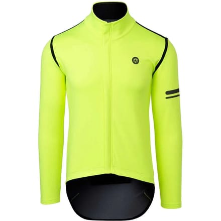 AGU Rain Jersey - Fietsshirt met lange mouwen - Thermo shirt - Heren - Geel - M - Windbestendig - Waterafstotend - eVent DVStretch - Ademend